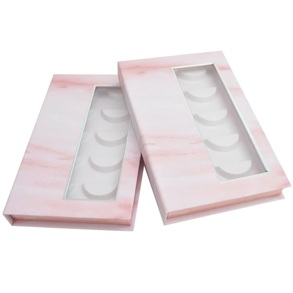 

Wholesale 5pairs of 25mm Mink Eyelashes Boxes Package Lash Book Packaging Custom Faux Cils With Tray Makeup Lashes Case Vendors
