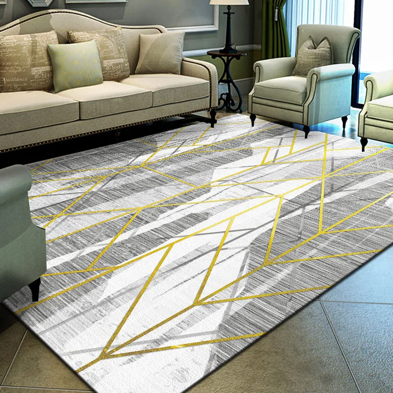 Large Big Area Rugs Modern Polyester Soft Carpets For Living Room Bedroom Metal Style Home Carpet Floor Door Mat Alfombra | Дом и сад
