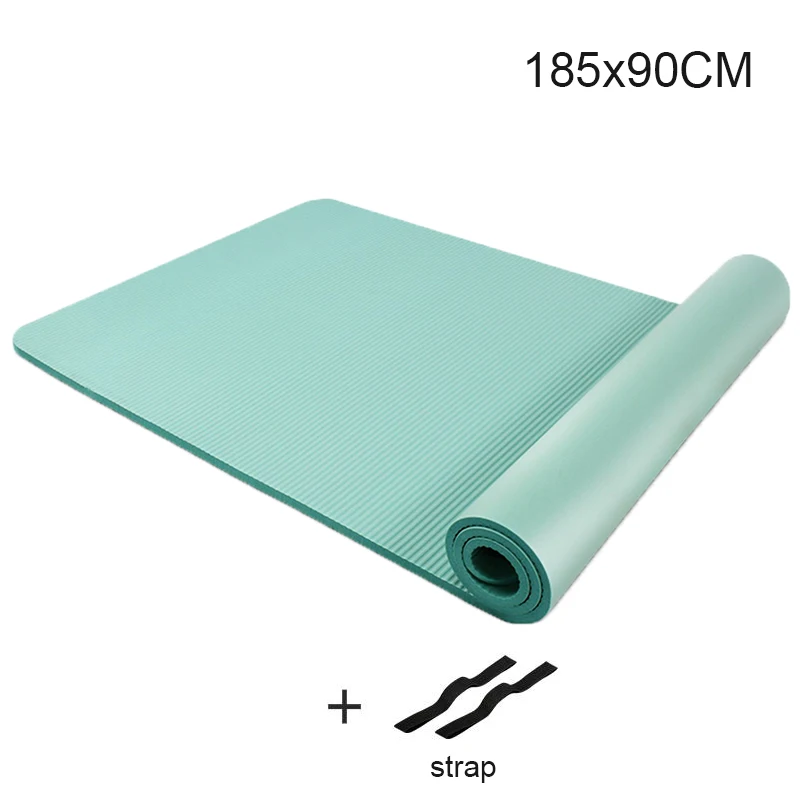 2pcs lake blue 185*90 см увеличенный Коврик для йоги 15 мм утолщенный NBR коврик для фитнеса Для Йоги начинающих мужской коврик для спортзала нескользящий коврик для бодибилдинга - Цвет: 2pcs lake blue