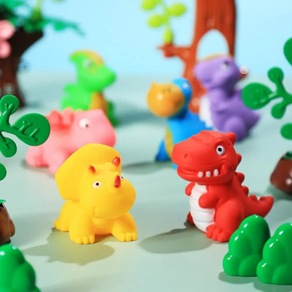 

6Pcs Dinosaur Toy Lovely Eco-friendly Bright Color Dinosaur Model Bathtub Toy for Bathroom Water Toys Bath Toy