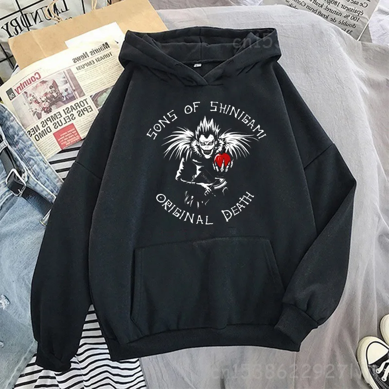 

100%COTTON Death Note Ryuk Apple Hoodies Unisex Student Basic Casual Sweatshirt Fashion Women