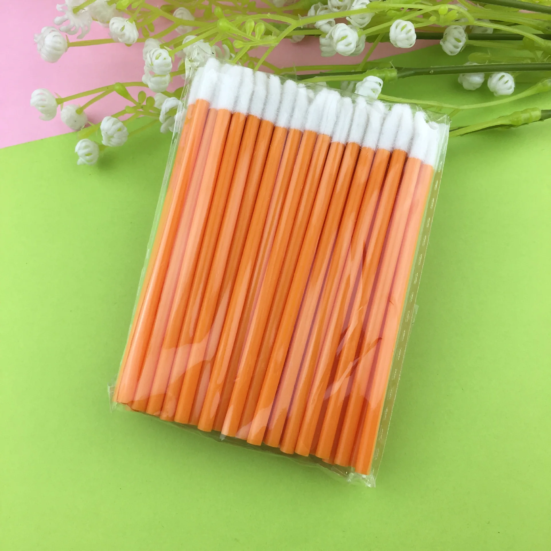 50pcs Orange 50 шт. набор кисточек для макияжа Maquillage тушь для ресниц палочки для губ кисть для чистки ресниц одноразовые кисти для макияжа аппликаторы - Handle Color: 50pcs Orange