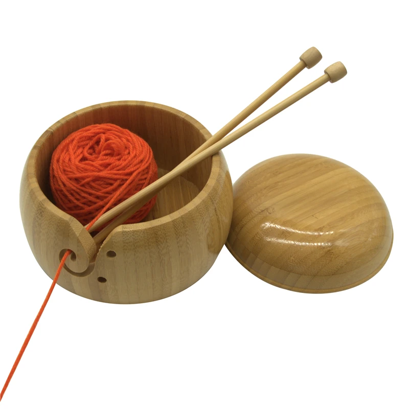 Ручной работы деревянные пряжа сапожки с круглым носком шерсть хранения чаши для
