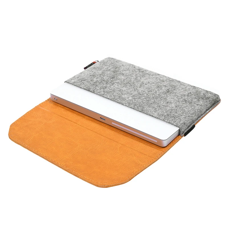 Portable PU Leather + Felt Protective Case Carrying Storage Bag for Magic Trackpad 2 Travel Home Office Use, Case Only
