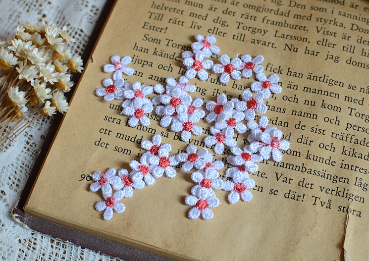 Новинка! 40 шт. 1 см Высокое качество водорастворимый цветок вышивка сделай сам