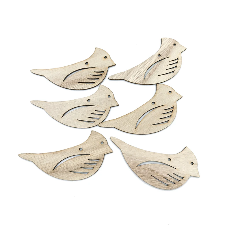 

6 шт., деревянные подвесные украшения для рождественской елки