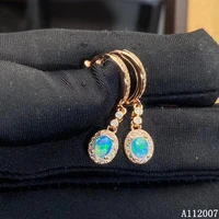 kjjeaxcmy 925 sterling silver natural opal earrings new ladies luxury gemstone eardrop support test