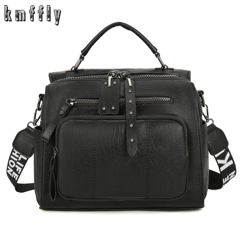 

Simple Multifunctional Bag Ladies Retro Bag Luxury Brand Designer Bag Girl Small Travel Backpack Student Sac Girl Casual Handbag