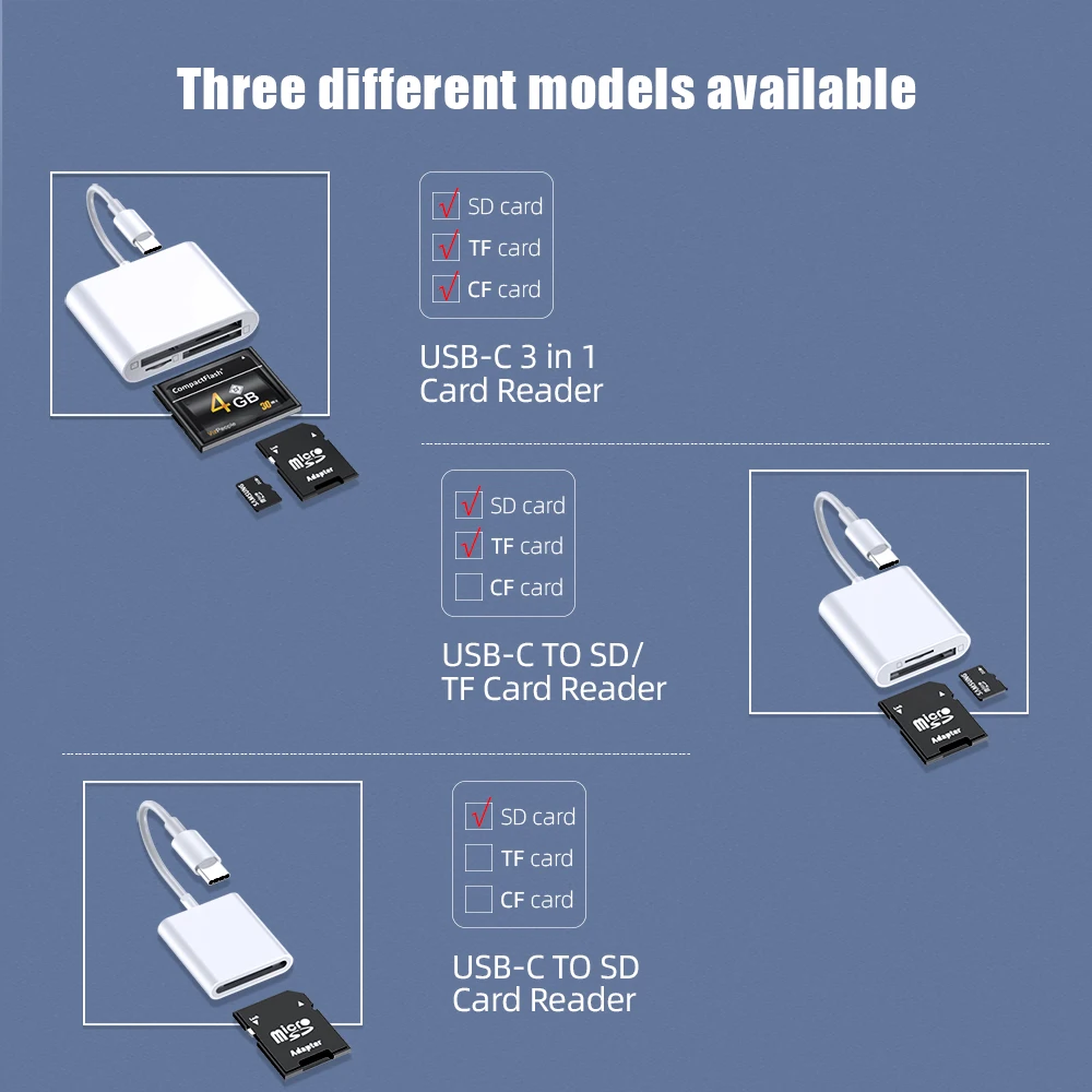 ! ACCEZZ устройство для чтения TF SD CF карт памяти 3 в 1 OTG компактная вспышка iPad Pro Huawei