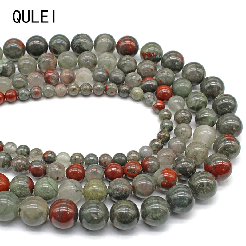 Натуральный Африканский камень в виде крови круглые бусины россыпью аксессуары