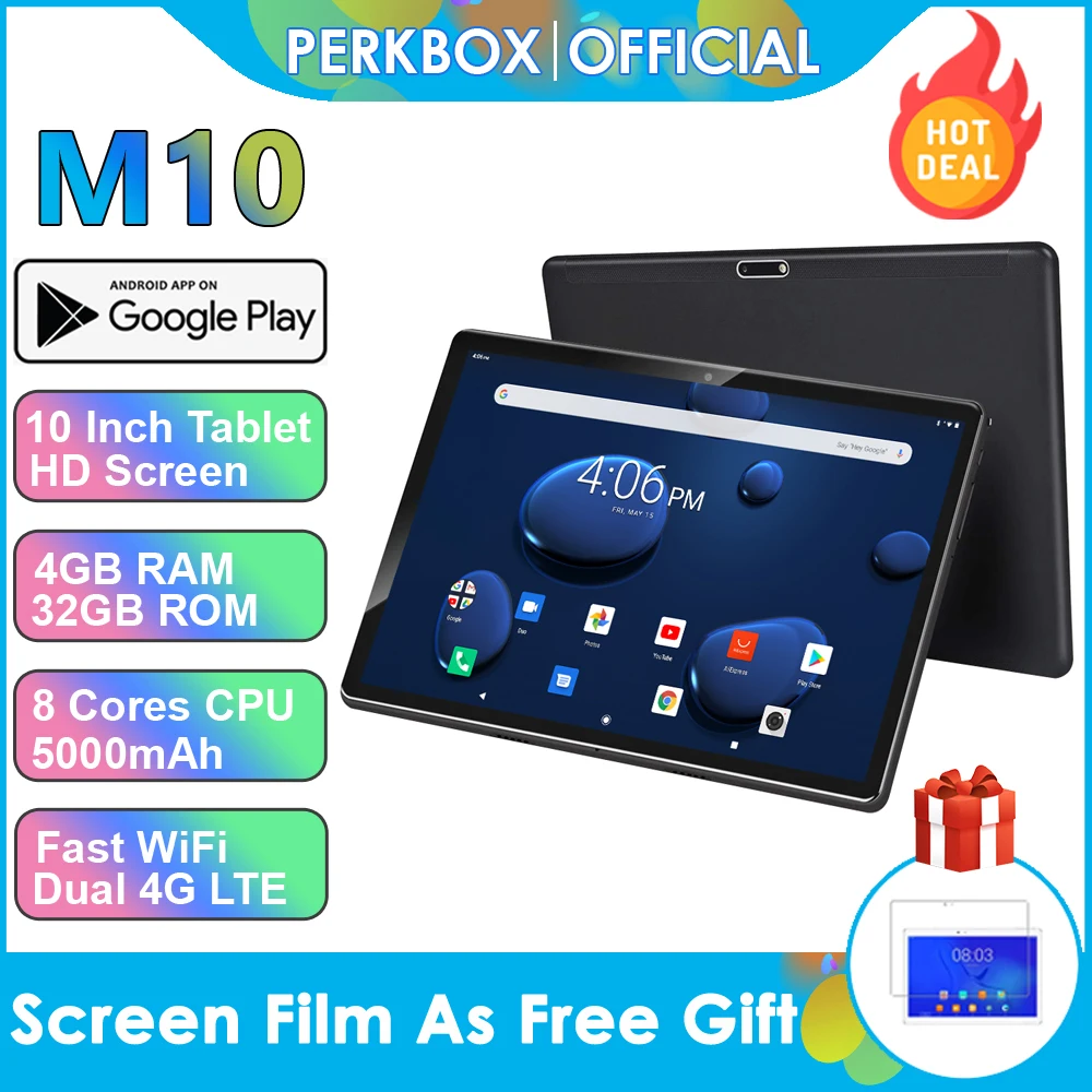 Супер Новый 10 дюймовый Восьмиядерный планшет с двумя камерами и вспышкой Android 9 4