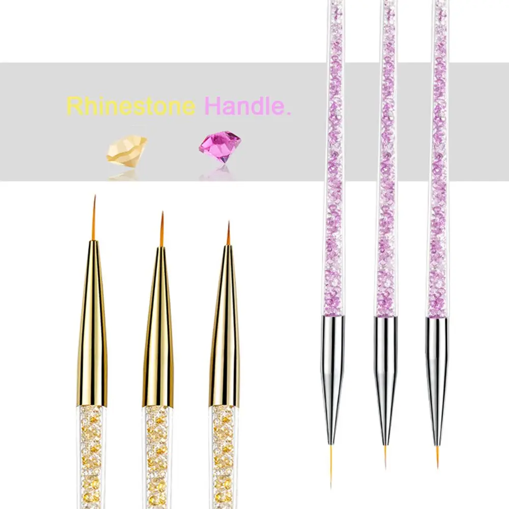 Кисть для маникюра с ультратонкой головкой 3 шт./компл. | Красота и здоровье