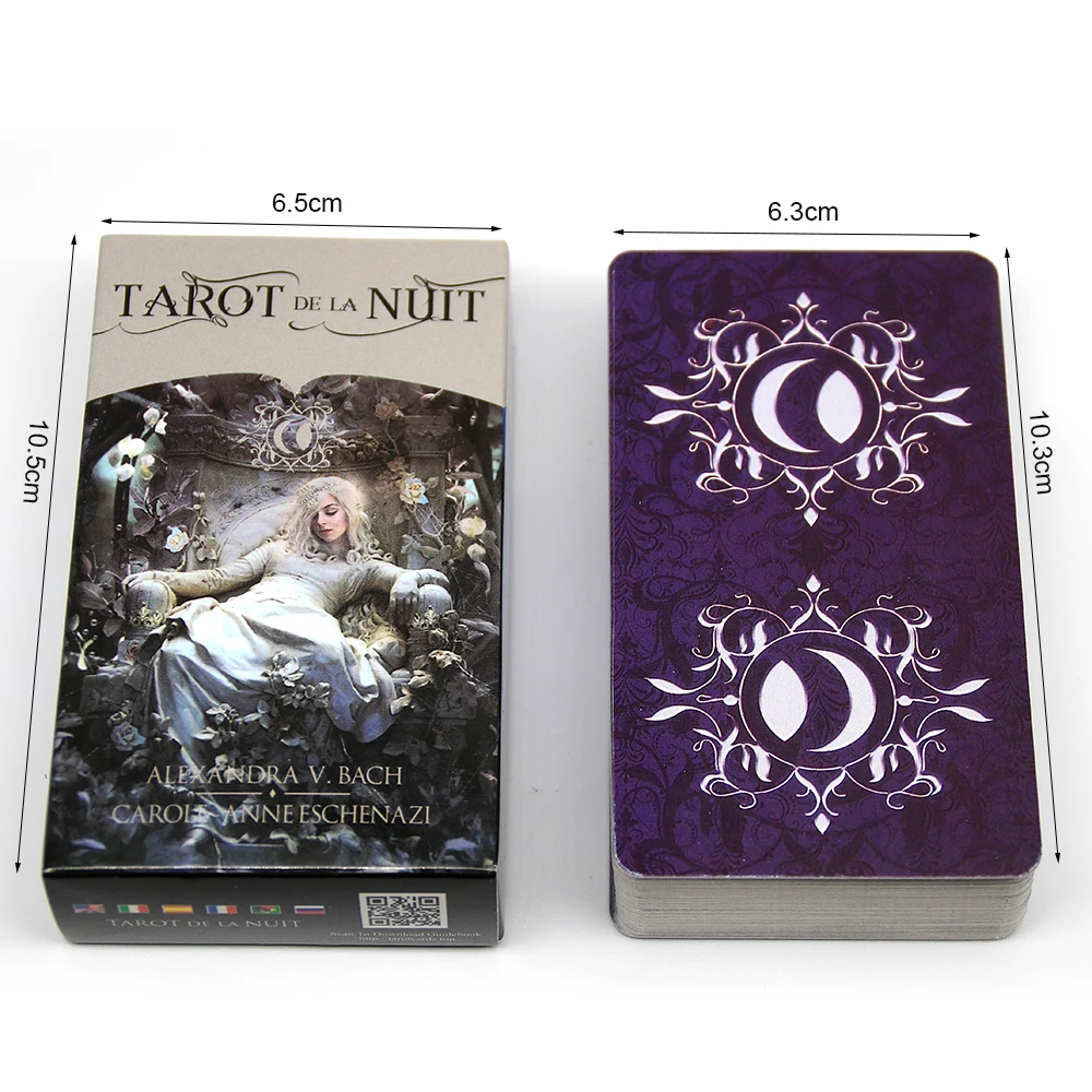 Tarot de la ночь открывает путешествие в мощной темноте под лунным светом гламура и
