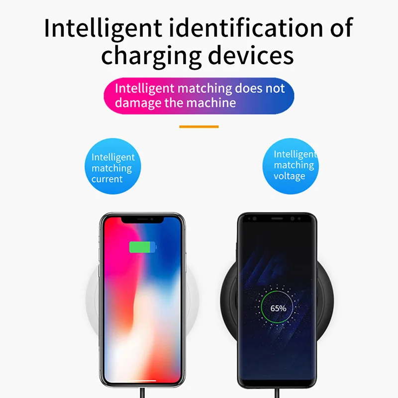 Беспроводное зарядное устройство Qi для IPhone X XS Max XR 8 10 Вт быстрая Беспроводная