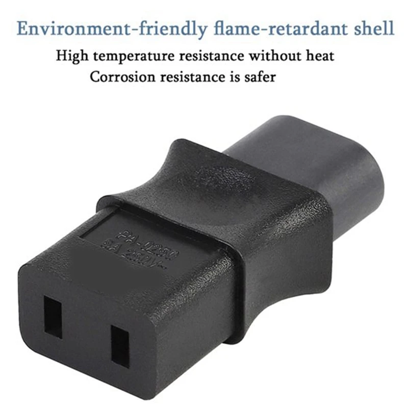 2PCS 2-Pin Iec 320 C8 Male to C9 Female Ac Adapter 6A/250V Industrial Power Converter | Компьютеры и офис