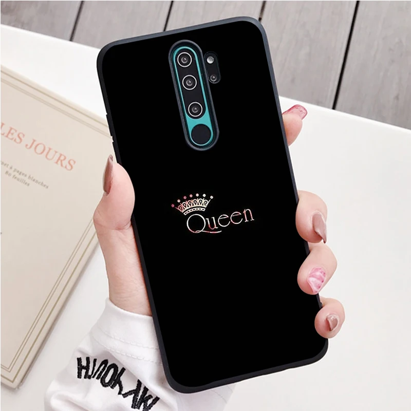 Король и королева Корона черный силиконовый чехол для мобильного телефона Redmi note