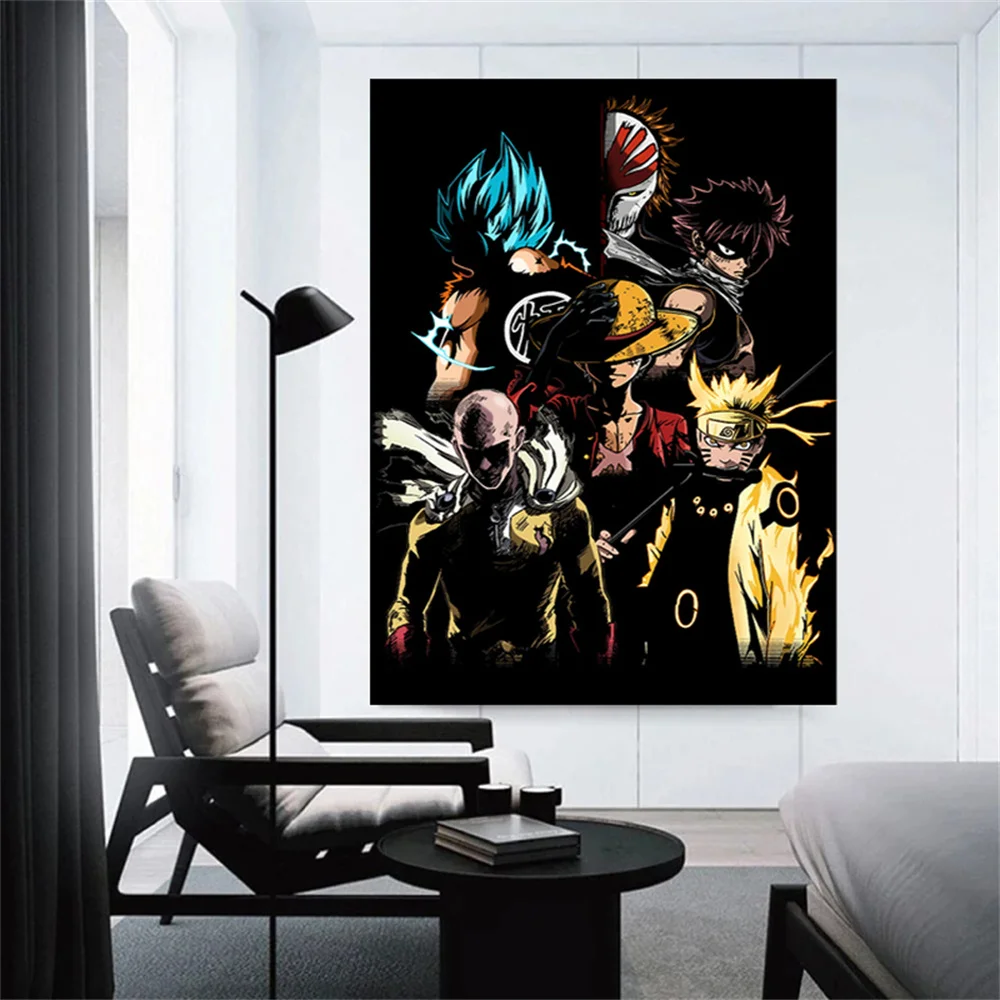 

Classic Anime Wall Art Canvas Painting Cartoon Character Posters and Prints Wall Pictures For Living Room Home Decor Boy Gift