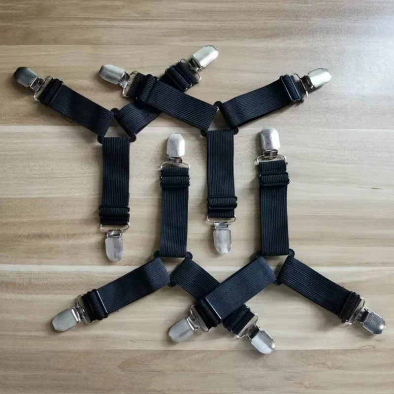 3 Heads Black (4Pcs) 4 шт. крепежные зажимы для простыней, наматрасников, одеяла, держатель для домашнего текстиля, упругие захваты для простыней 35 - Цвет: 3 Heads Black (4Pcs)