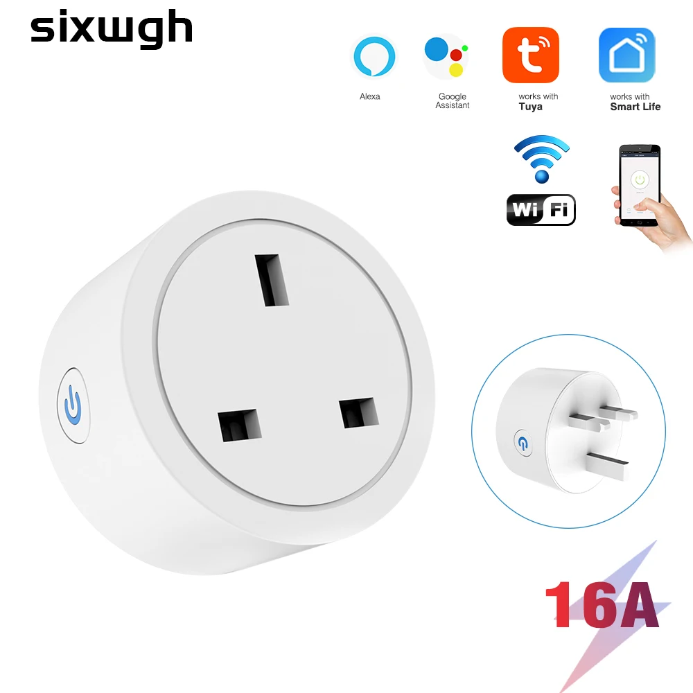 

Newst Uk Smart Socket Plug Adapter Tuya WIFI Wireless Remote Voice Control Power Monitor Electrical Outlet for Google Home Alexa