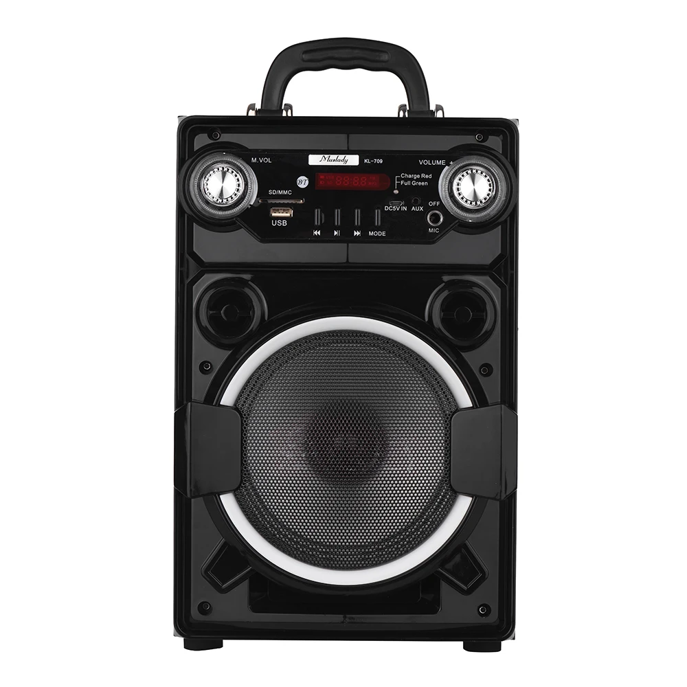 Muslady KL-709 портативный беспроводной BT динамик Красочный Светодиодный светильник Встроенный перезаряжаемый аккумулятор со слотом для карт памяти USB