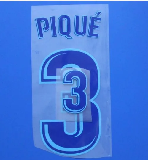 18 Домашняя печать Messi SUAREZ Neymar A. Iniesta SERGIO PIQUE nameset горячая штамповка футбольная нашивка значки - Цвет: Blue 3 PIQUE