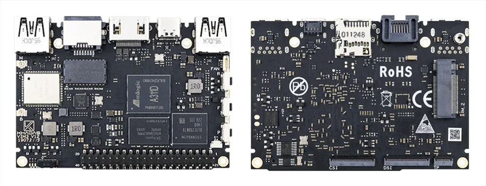 Самый мощный одноплатный компьютер с 4 Гб LPDDR4/4X+ 32 ГБ EMMC и 5,0 NPU Khadas VIM3 Pro демонстрационная плата