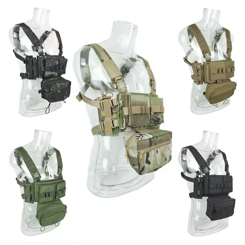 Tactical MK3 Chest Rig Micro Chassis SACK Pouch H Harness 5.56 7.62 M4 AK Magazine Insert Airsoft Paintball Hunting Vest Nylon |