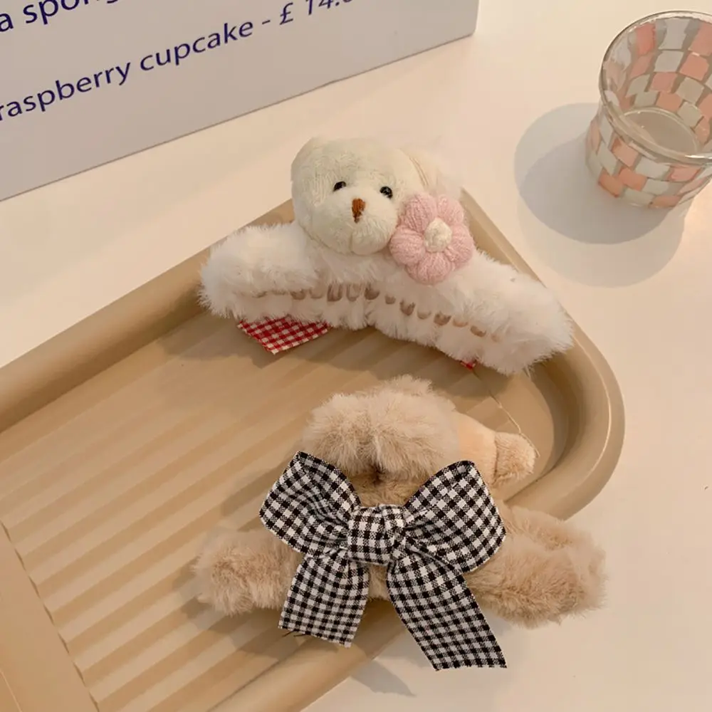 Бутик милый бант плюшевый медведь заколка для волос задняя головка акула зажим