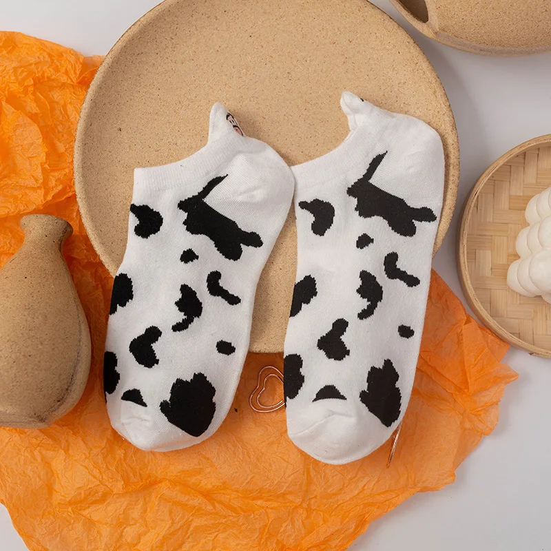 New 20PCS=10Pairs Socks Slippers Non-Slip Boat Loafer Cotton Women Invisible Cute Low Short Socks Funny Cartoon   Sock