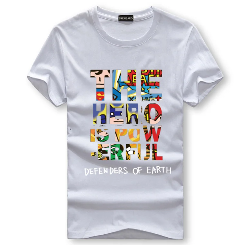 

Mens T-Shirts Summer Fashion 2021 New Arrivals Graphic Tees Print The Hero Is Powerful Male Cotton TShirts For Man YT030