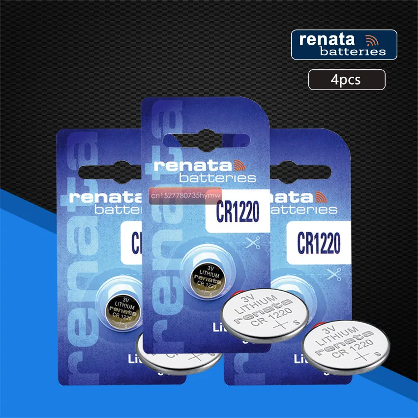 Комплект из 4 предметов Рената литий Батарея CR1220 3V % 100 Оригинальный бренд renata 1220 |