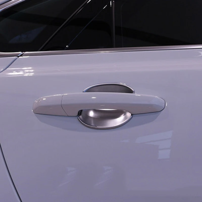 Стильная хромированная Серебристая накладка на дверную ручку автомобиля из