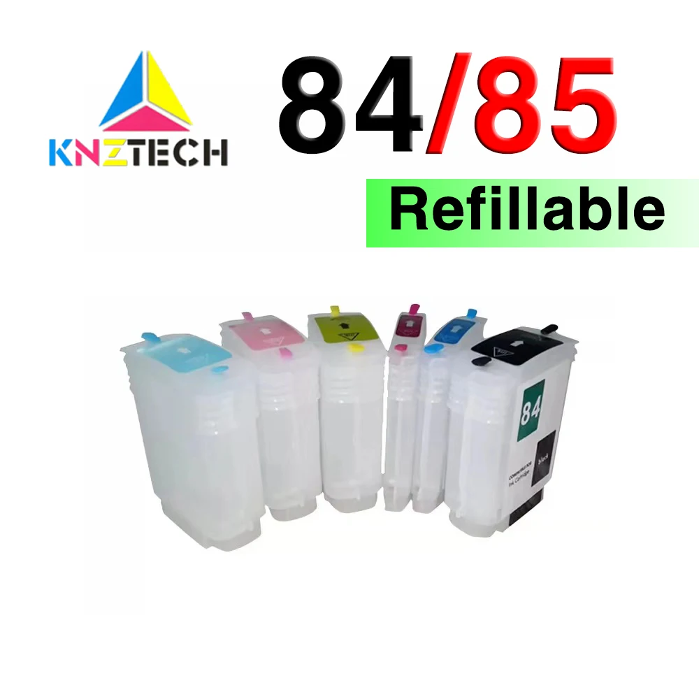 

6x Refillable Ink Cartridge compatible For HP 84 85 For hp84 hp85 Designjet 30 90 130 empty with chips