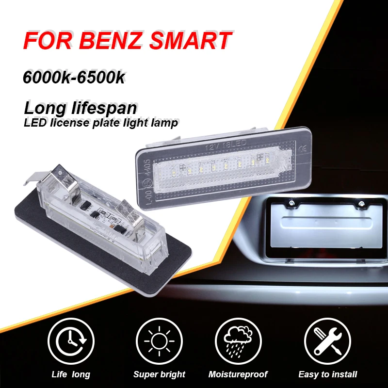 1 пара 18LED Canbus светильник номерного знака 6000K для Benz Smart Fortwo Coupe 450 451 без ошибок
