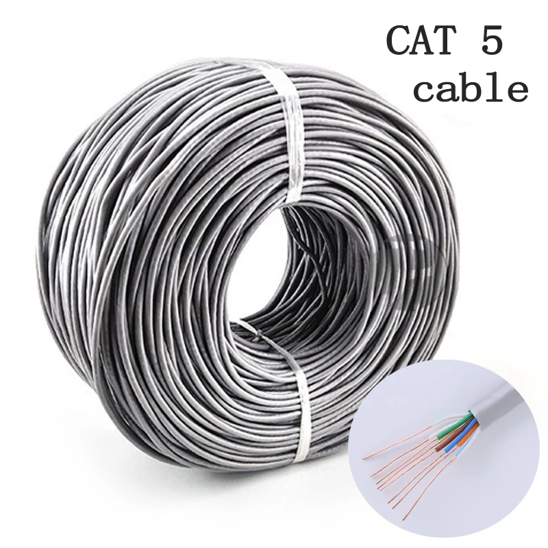 CAT5 Round Ethernet Cable Cat 5 Lan RJ 45 30m/50m/100m Ethernet Lan Cable Network Patch Cord for Laptops Router Internet Cable