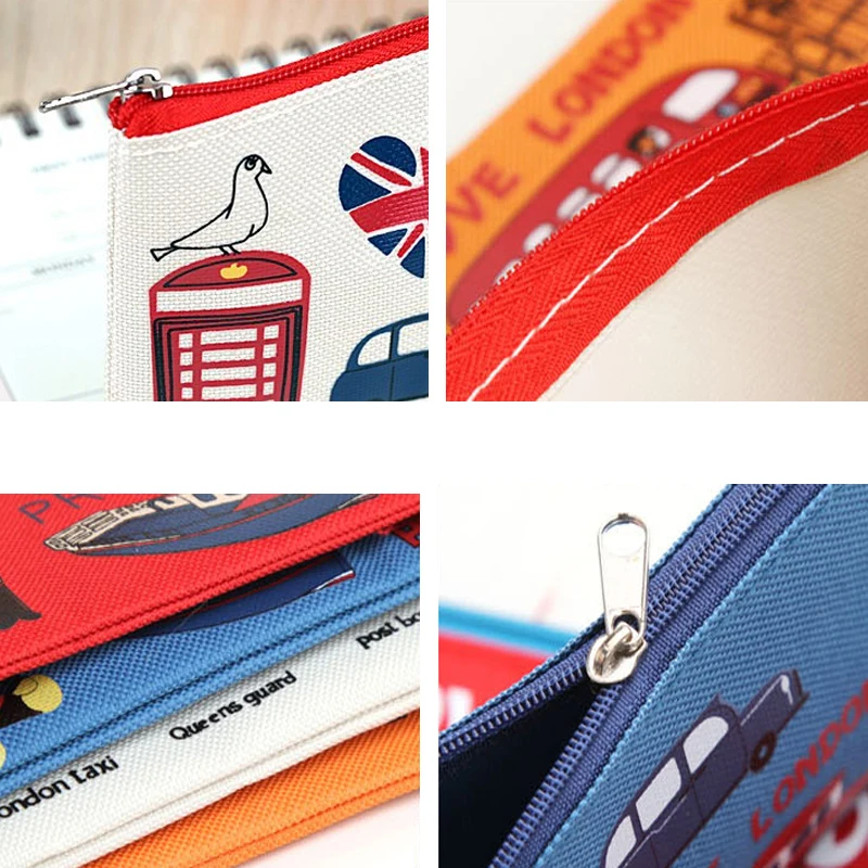 1 шт./лот винтажный мультяшный студенческий пенал на молнии в лондонском стиле