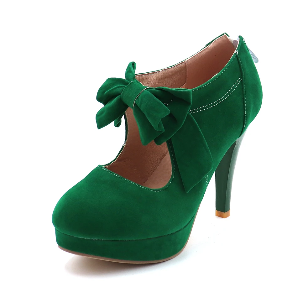 ENMAYLA весенние туфли из флока на высоком каблуке женские платформе с бантом
