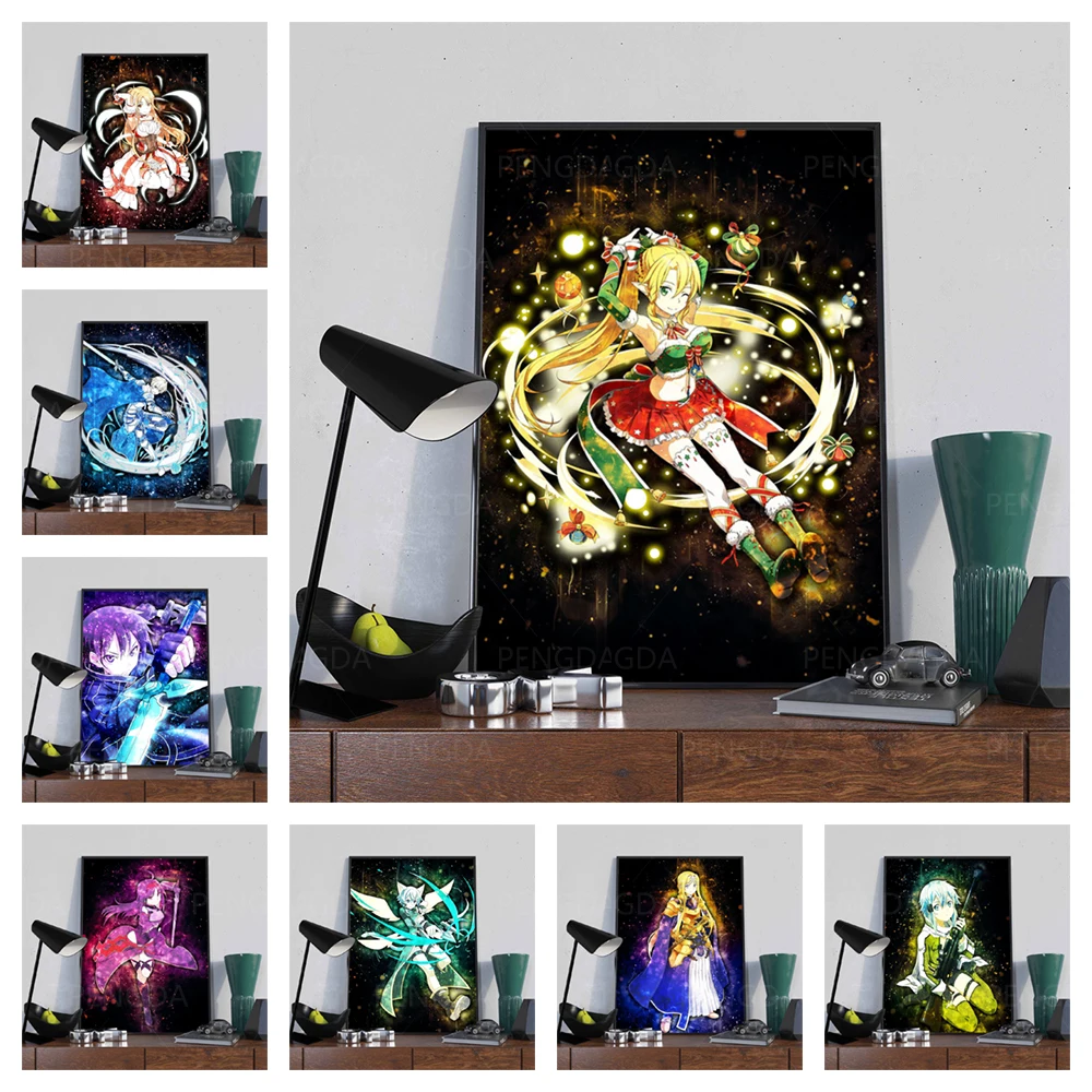 

Home Decor Hd Prints Sword Art Online Painting Pictures Japanese Anime Wall Art Modular Modern Canvas Poster Bedside Background