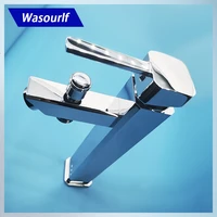 wasourlf wash basin faucet two spouts connected bidet bathroom sink tap deck mount lavatory faucets hot and cold torneira chrome