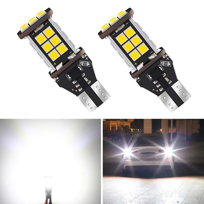 2 шт. T15 светодиодный свет W16W автомобильный резервный CANBUS Error Free 24SMD 3030 белый