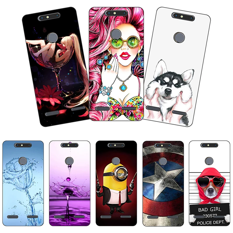 Мягкий силиконовый чехол для телефона ZTE Blade V8 Mini милый мультяшный с принтом роз и