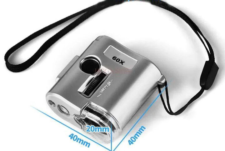 Увеличительное оборудование 60x Лупа с Светодиодное освещение для микроскопа