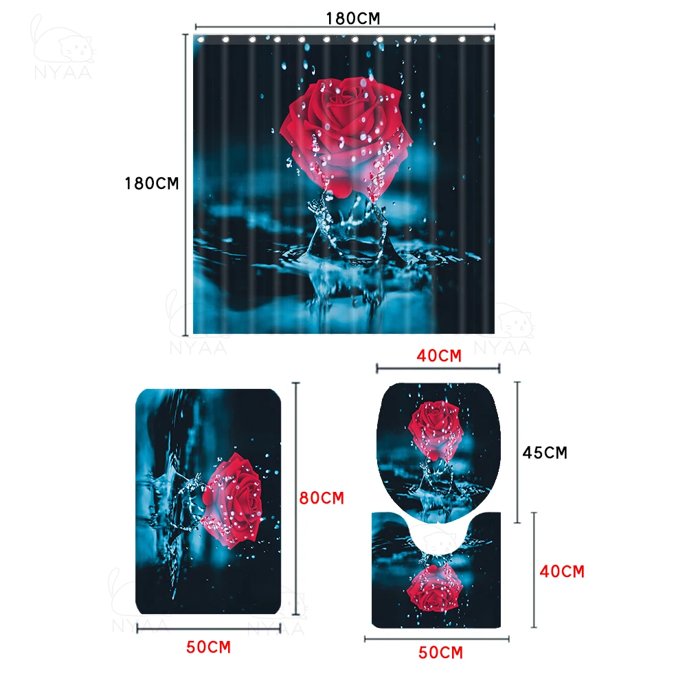 Набор Противоскользящих 3d-ковриков для ванной комнаты прочные