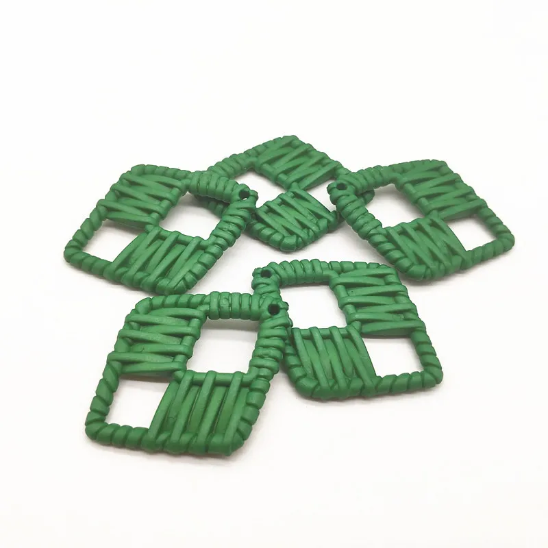 dark green Новое поступление! 49X39 мм 100 шт акриловая ромбовидная Подвеска для сережек аксессуары, детали для серег, изготовление ювелирных изделий DIY - Цвет: dark green