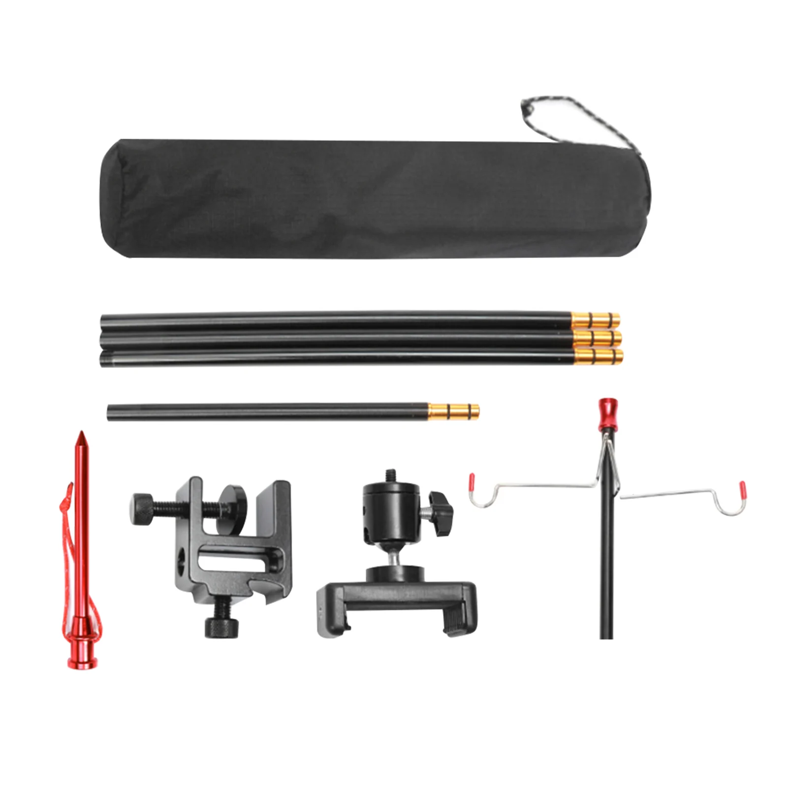 

Регулируемая подсветильник вка для барбекю из алюминиевого сплава, съемная Складная Лампа для походов и пешего туризма, легкий вес со стойк...