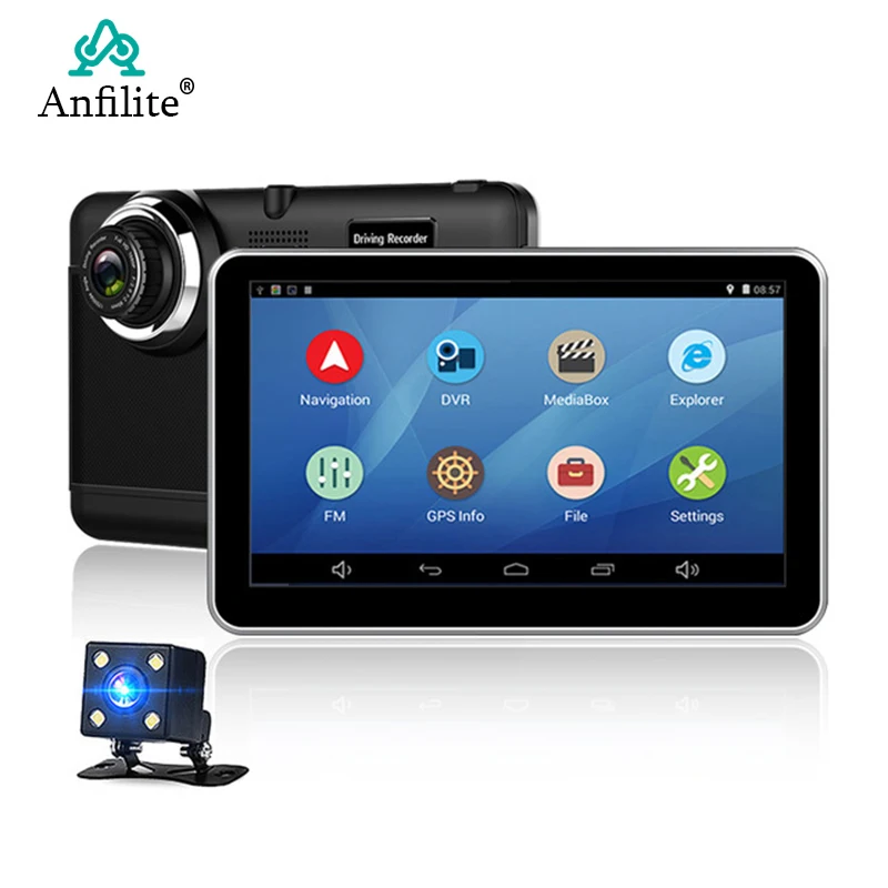 7 дюймов Android Bluetooth wifi Quad-core 1,3 ГГц gps навигации 1080p Камера Регистраторы автомобиля gps навигатор 1080P Запись автомобильного видеорегистратора