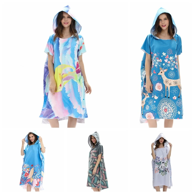 Пляжное полотенце для взрослых на открытом воздухе Быстросохнущий банный халат