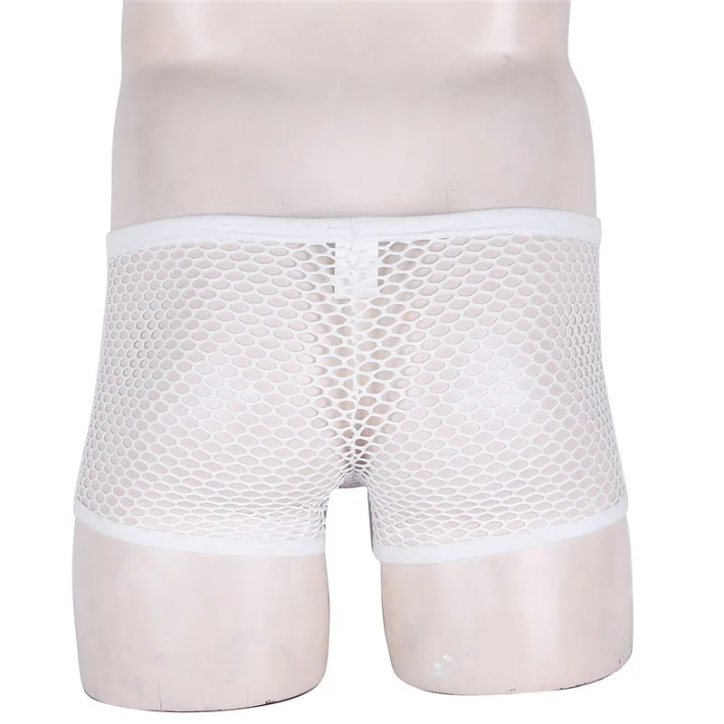 Мужские сетчатые дышащие прозрачные трусы-боксеры с низкой посадкой нижнее