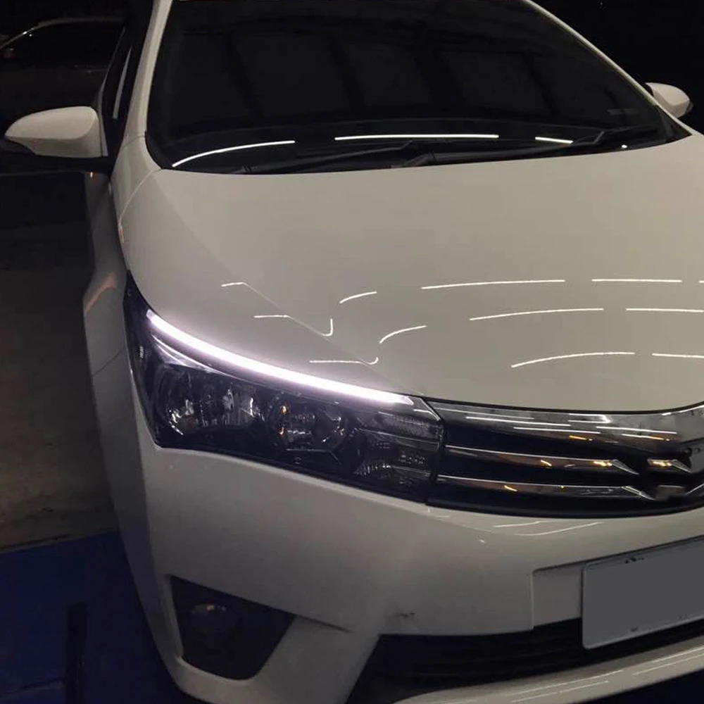 1 пара светодиодный DRL головной светильник бровей дневные ходовые огни для