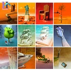 DIY сюрреалистичные иллюстрации, масляная краска по номерам с рамкой для взрослых, наборы акриловых красок, картины по номерам